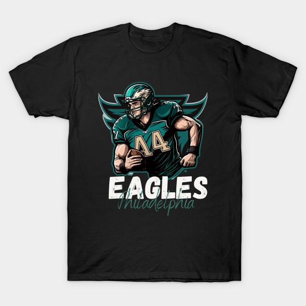 Philadelphia eagles football player graphic design cartoon style artwork T-Shirt by Nasromaystro